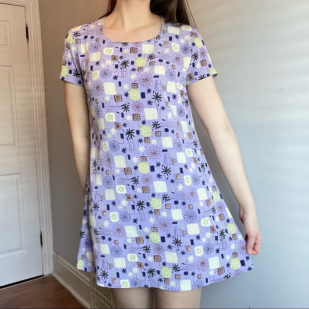 Y2K lavender floral dress (Compagnie Intl Express)